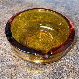 VINTAGE AMBER ASHTRAY